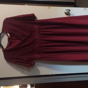 Dark Burgundy Lace Dress